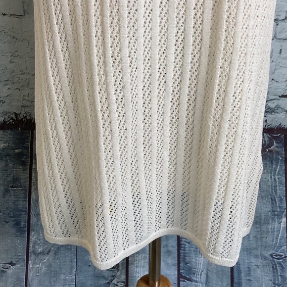 A.L.C. Soft Knit Open Knit Dress Cream White Sz S Designer Bride Bridal Vacation - Picture 5 of 16